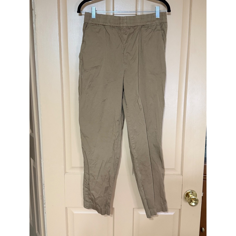 Everlane Easy Pant‎ Khaki Tan Elastic Waist Cotton Twill Trousers Size 8